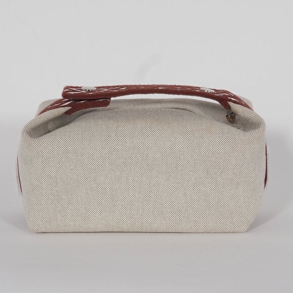 Hermès Bride-a-Brac S Cotton Canvas Travel Pouch with Embroidered H & Top Handle - Picture 5 of 14